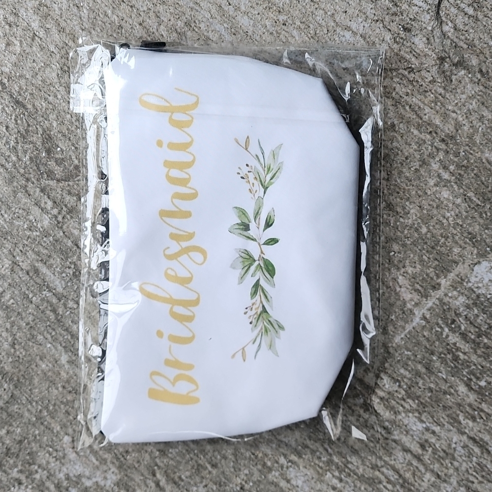 White Bridesmaid Zippered Bag